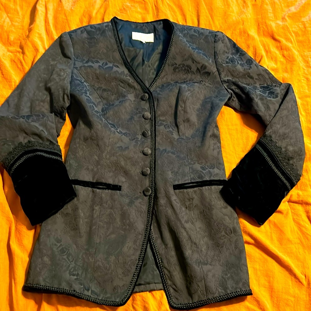 Vintage cache jacquard velvet blazer 10
